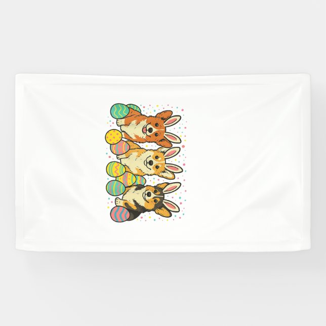 Banderoles T-Shirt de Pâques Corgi_1 (Horizontal)
