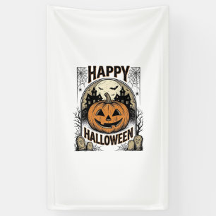 Banderoles T-shirt Halloween Citrouille Cimetière Vintage Art