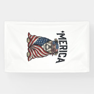 Banderoles T-shirt vectoriel vintage 'Merica Bulldog patrioti