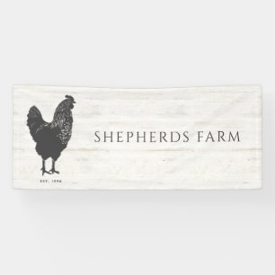 Banderoles Tabard de ferme à logo de coq rustique vintage