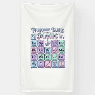 Banderoles Table périodique licorne de magie conception graph