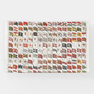 Banderoles Table vintage des drapeaux de mer, Impression esth