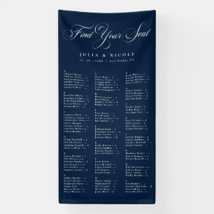 Banderoles Tableau de placement de mariage alphabétique bleu