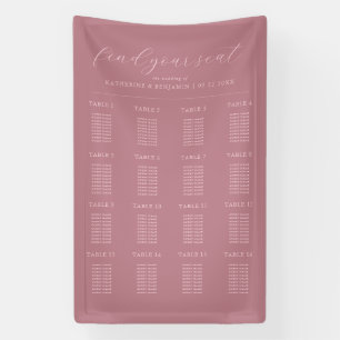 Banderoles Tableau de sièges Mariage minimaliste Rose Dusty m