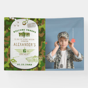 Banderoles Tag Armée Camouflage Vert Camouflage Accueil milit