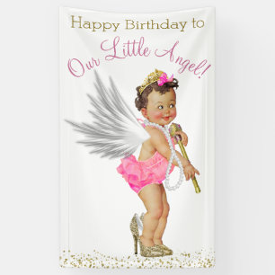 Banderoles Talons Hauts Perles Filles Ange Fête d'Anniversair