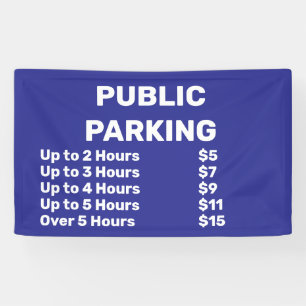 Banderoles Tarif de stationnement public bleu personnalisé