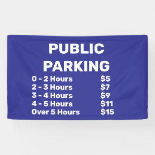 Banderoles Tarifs de stationnement public Custom Blue