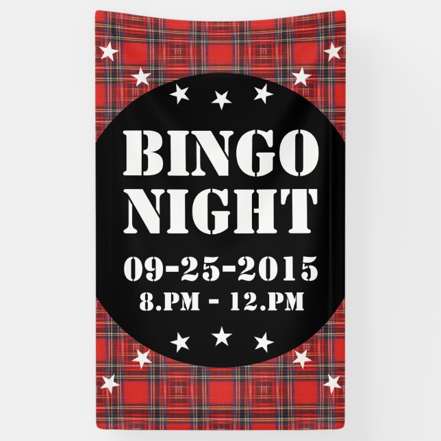 Banderoles Tartan plaids motif rouge royal tissu (Vertical)