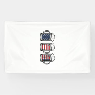 Banderoles Tasses à bière patriotiques Vintage Vector Design