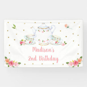 Banderoles Tea Party or rose Floral Anniversaire