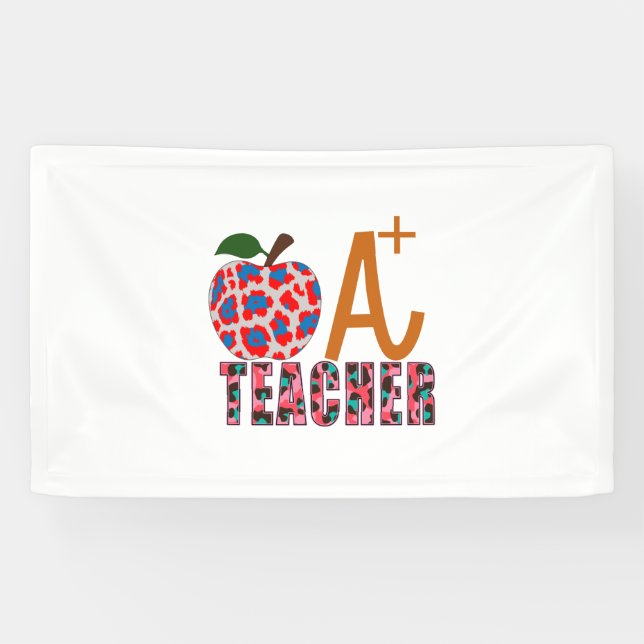 Banderoles Teacher Art Apple A Plus Teacher (Horizontal)