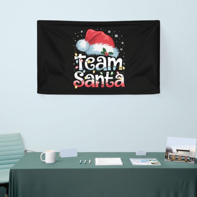 Banderoles Team Santa Claus Christmas Family Matching Pajama  (Salon professionnel)