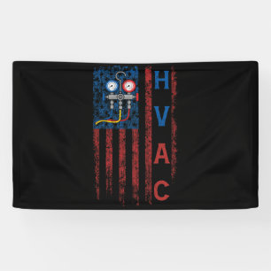 Banderoles Technicien HVAC American Flag USA Vintage