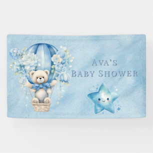 Banderoles Teddy Bear Hot Air Balloon Baby shower garçon