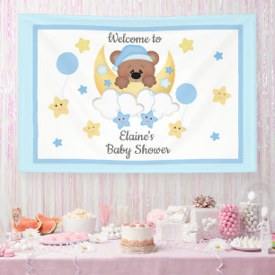 Banderoles Teddy Bear Moon Stars Baby Boy Shower Affiche de b