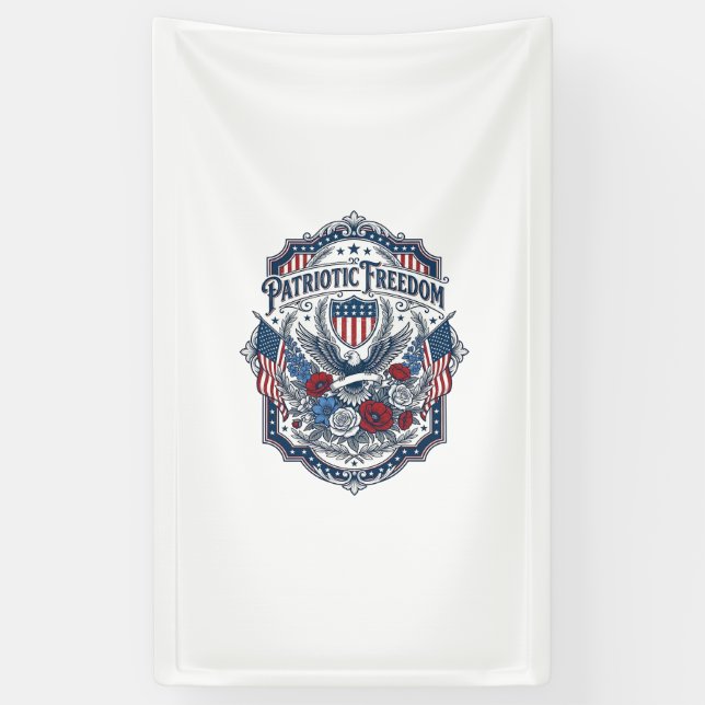 Banderoles Tee-shirt graphique vectoriel de fleuriste patriot (Vertical)