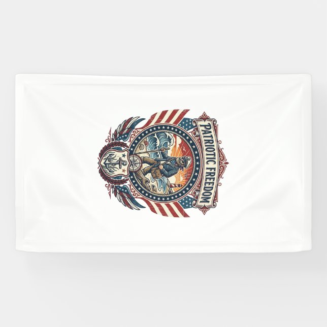 Banderoles Tee-shirt graphique vectoriel Patriotic Beachcombe (Horizontal)