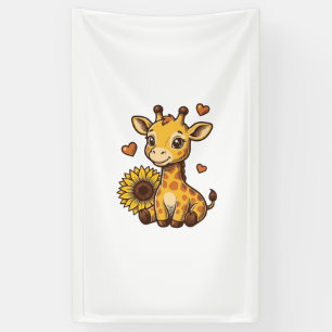 Banderoles Tee-shirt vintage gravure bébé girafe mignon tourn