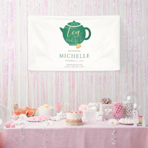 Banderoles Temps pour Tea Emerald Gold Fête des mariées Conte