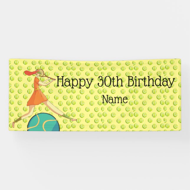 Banderoles Tennis 30e anniversaire pour joueur de tennis (Horizontal)