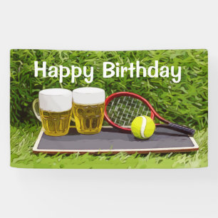 Banderoles Tennis et fête d'anniversaire en verre