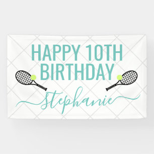 Banderoles Tennis Nom personnalisé Fête d'anniversaire