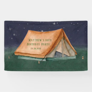 Banderoles Tente Campout Slepover Boy Anniversaire Fête