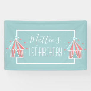 Banderoles Tente de cirque mignonne pour premier anniversaire