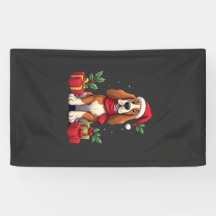 Banderoles Tenues de Noël drôles de chien Basset Hound Chapea