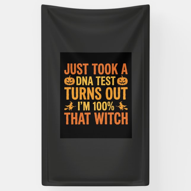 Banderoles Test ADN de sorcière d'Halloween Design drôle (Vertical)