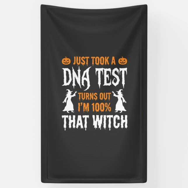 Banderoles Test ADN sorcière drôle d'Halloween Graphique (Vertical)