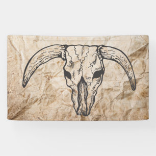Banderoles Texas Longhorn Bull Skull