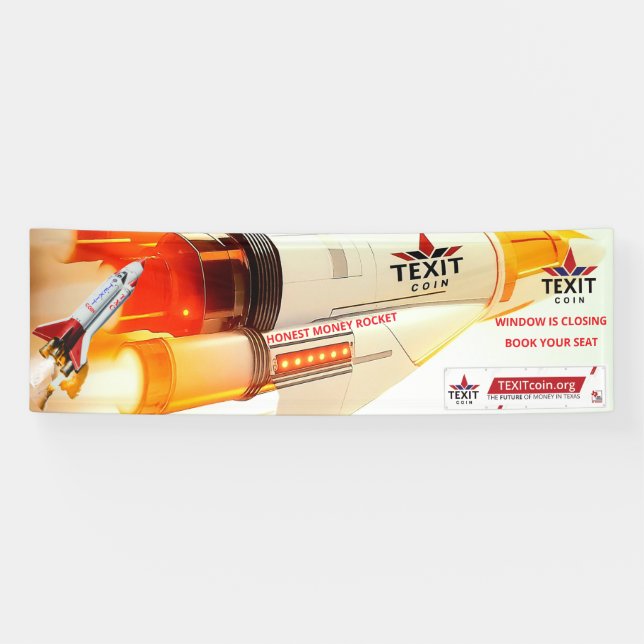 Banderoles TexitCoin Argent Honnête Fusée Vinyle (Horizontal)