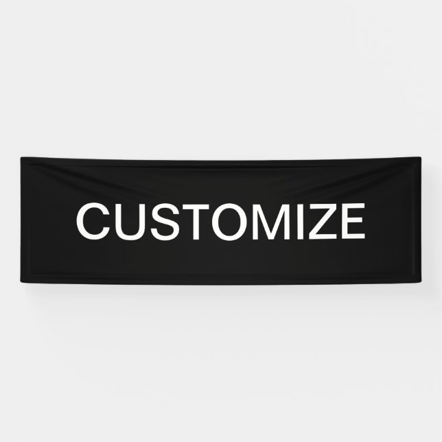 Banderoles Texte modifiable moderne | Noir et blanc (Horizontal)