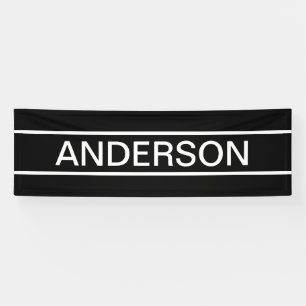 Banderoles Texte personnalisable   Bold Modern Black & White