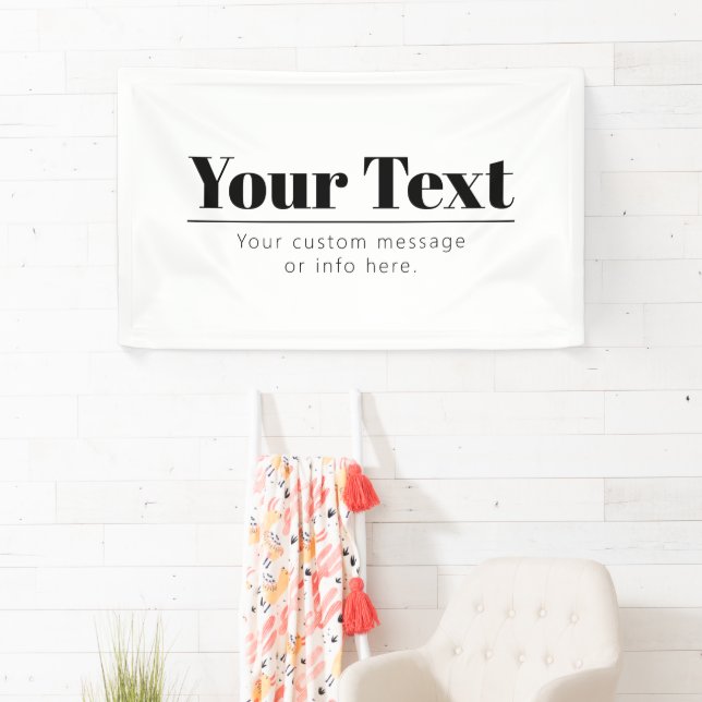 Banderoles Texte rétro-modern élégant | Noir & Blanc (En situation)