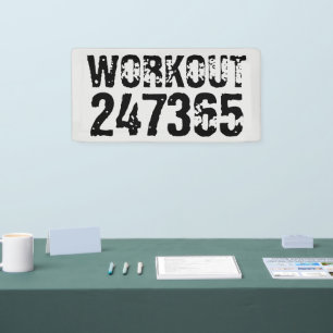 Banderoles Texte usé et rayé Workout 247365 noir