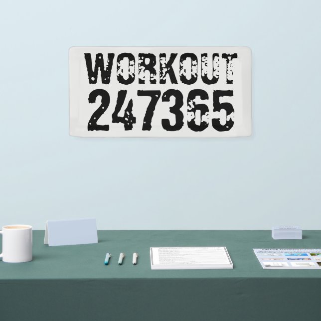 Banderoles Texte usé et rayé Workout 247365 noir (Salon professionnel)