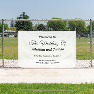 Banderoles Textes noirs sur le rectangle Mariage Arrière - pl