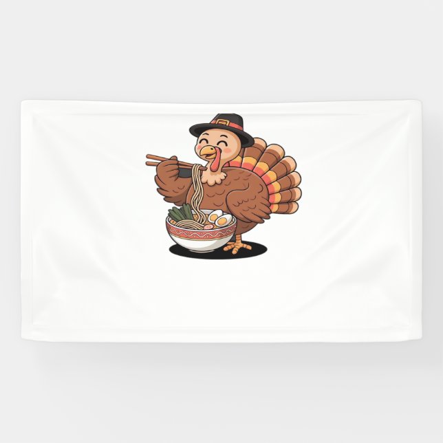 Banderoles thaiksgiving turkey eats ramen Oversize T-shirt (Horizontal)