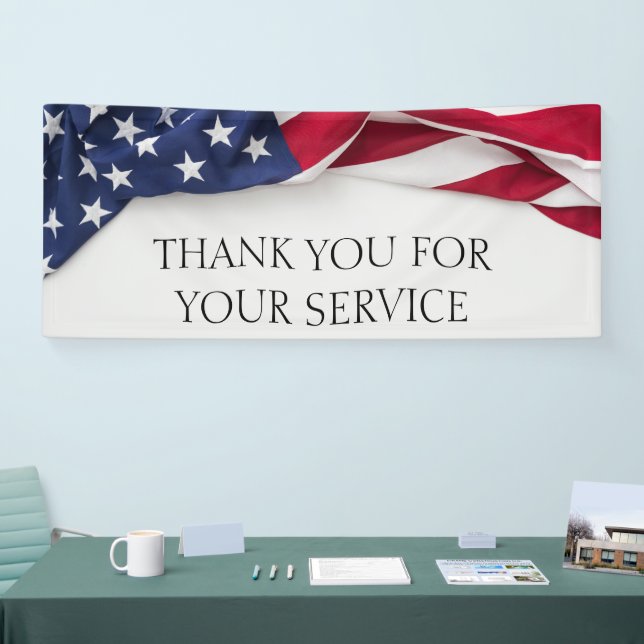 Banderoles THANK YOU for your service American Flag  (Salon professionnel)