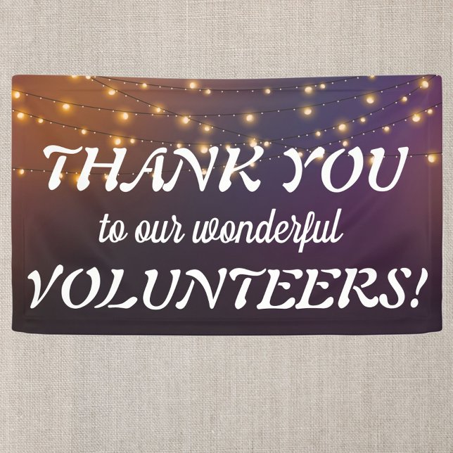 Banderoles Thank You Volunteers festive string lights Banner (Créateur téléchargé)