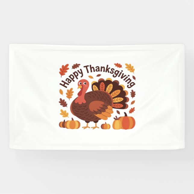 Banderoles Thanksgiving Turquie - Automne Vacances Classic Ov (Horizontal)