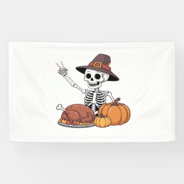Banderoles Thanksgiving X-ray Skeleton Funny Rock Hand Fall L (Horizontal)