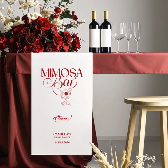 Banderoles That’s Amore Red Bridal Shower Mimosa Bar banner (Créateur téléchargé)