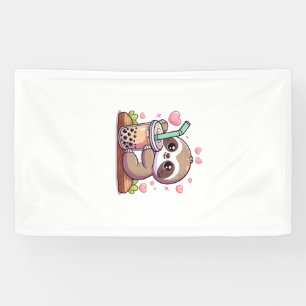 Banderoles Thé à bulles de lait Boba Paresseux Mignon Kawaii