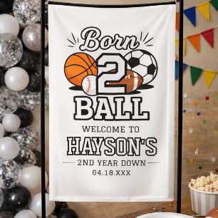 Banderoles Thème 2 sports de balle pour garçon Fête d'anniver