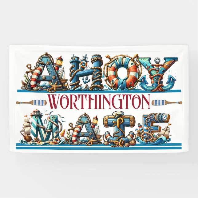 Banderoles THÈME AHOY Autorisation d'embarquement corresponda (Horizontal)