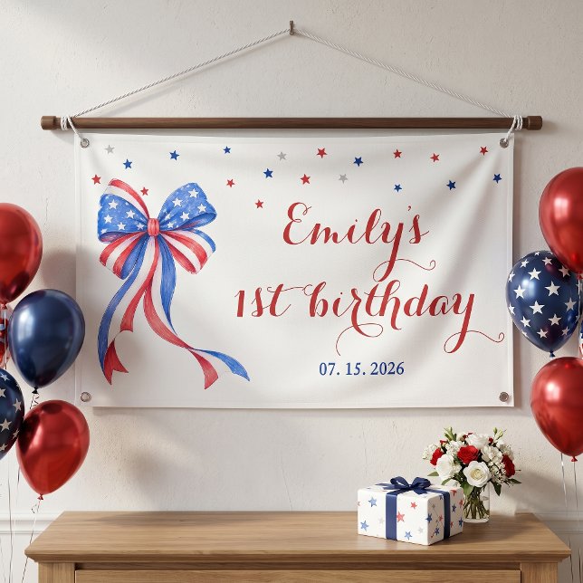 Banderoles Thème d'anniversaire Bow American 4 juillet (Créateur téléchargé)